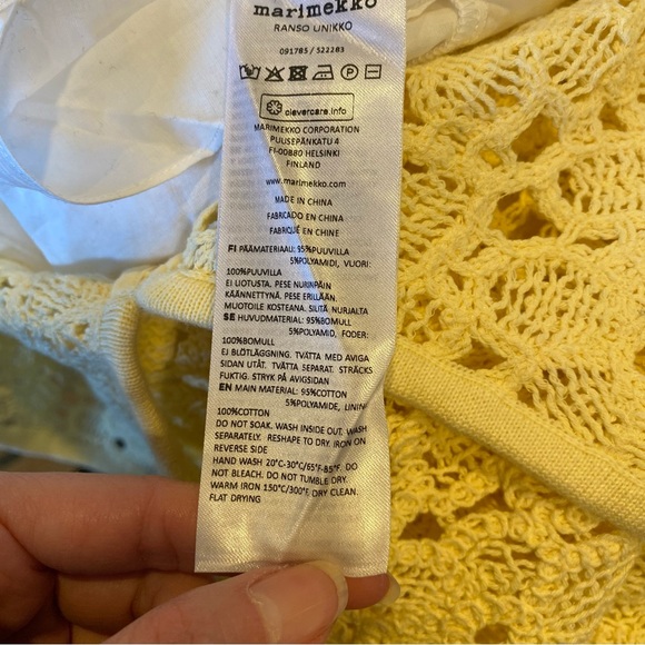 NWT MARIMEKKO Cream/Light-Yellow Shift Dress - size XS - Picture 8 of 8